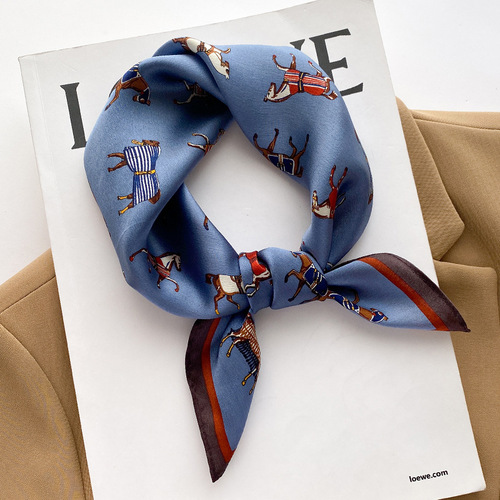  Spring and Autumn New Retro Fashion Elegant Square Scarf for Women Silk Silk Scarf Real Silk Neck Scarf French Hairband