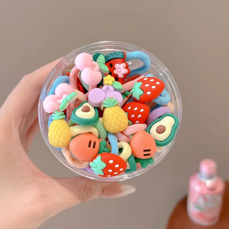 Niñas de dibujos animados coloridos correa de goma no lesionar cabello de cabello de niñas cabello de cabello de cabello lindo cabello de cola de caballo tocado