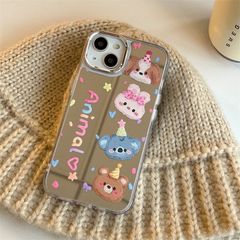 可愛派對小動物iPhone14promax蘋果13手機殼11軟12透明電鍍鏡面簡
