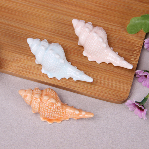 Zakka ceramic conch chopstick holder pen holder 12867 conch chopstick holder small conch ceramic crafts ornaments