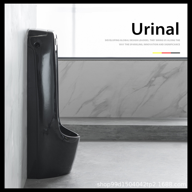 Urinario de inducción automática negra cerámica tipo suelo tipo pared integrado urinario urinario adulto urinario