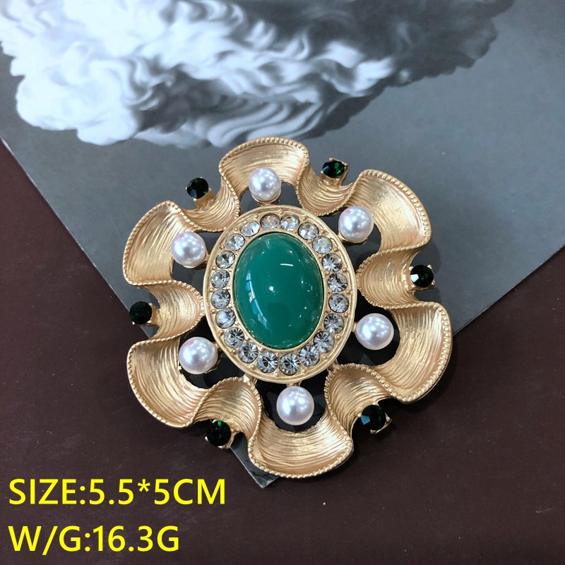 Retro Color Oil Painting Glass Gem Stone Flower Embroidery Brooch Wholesale Nihaojewelry display picture 27