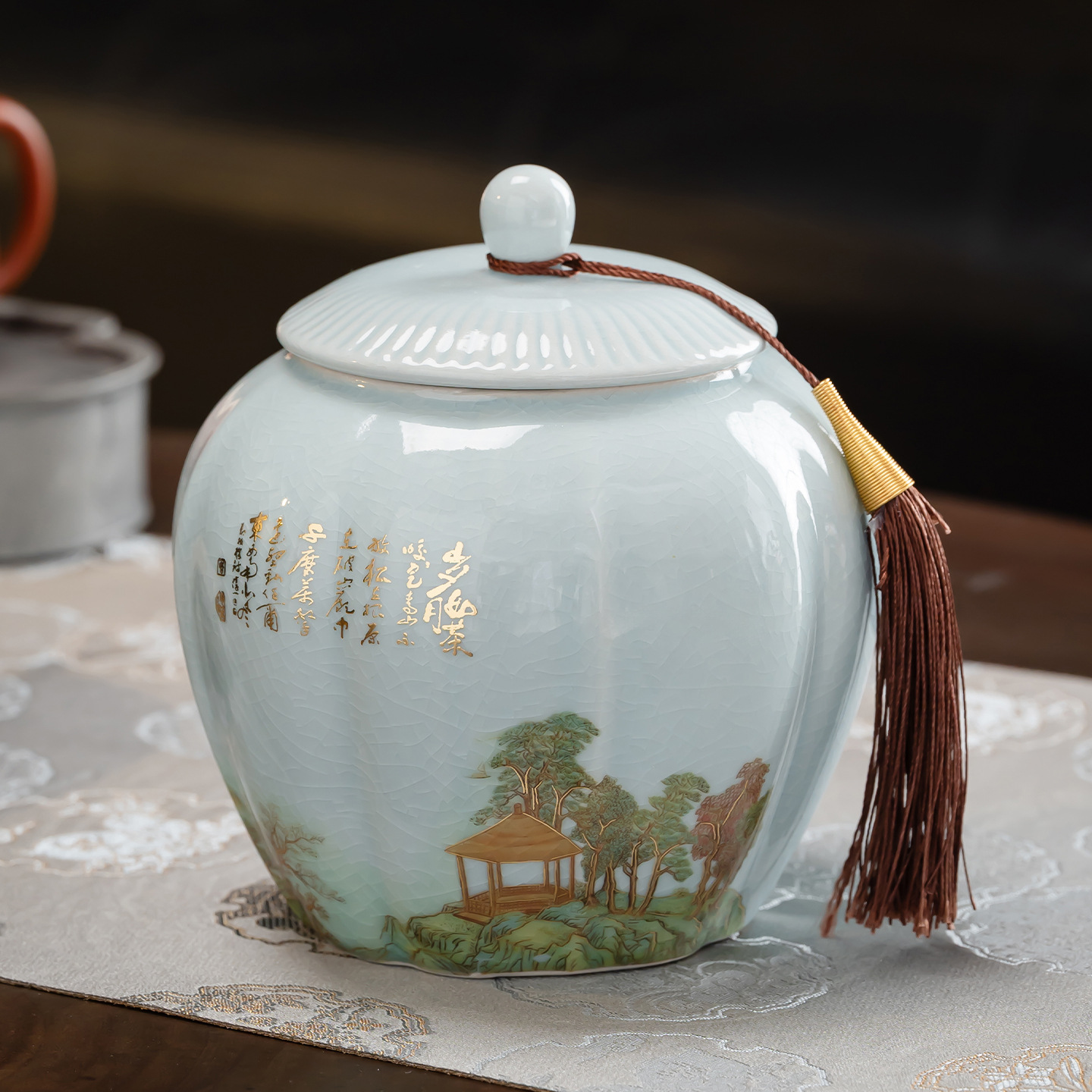 陶瓷茶叶罐精品高档家用红茶绿茶散茶密封罐大容量新中式茶叶罐子