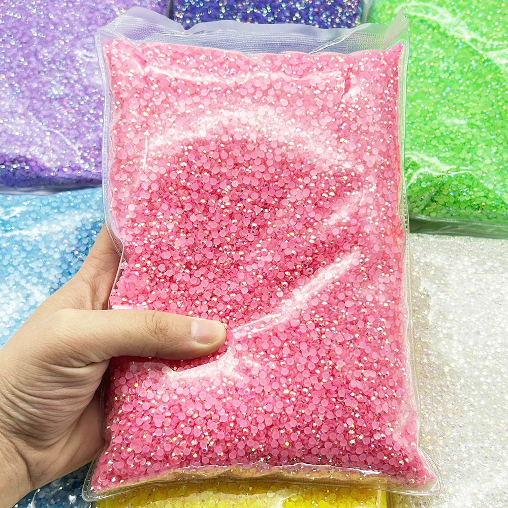 Nueva resina de color al por mayor, diamantes de imitación de fondo plano, acrílico, uñas, joyas de diamantes autoadhesivas, diamantes decorativos de bricolaje