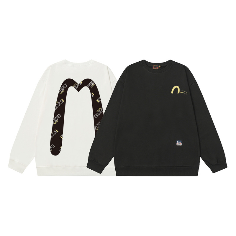 Cross-Border Ev Fushen 2025 New Large m Letter Printed Round Neck Sweatshirt Spring and Autum Casual Loose Tops for Men and Women Cross-Border Ev Fushen 2025 New Large m Letter Printed Round Neck Sweatshirt Spring and Autum Casual Loose Tops for Men and Women
