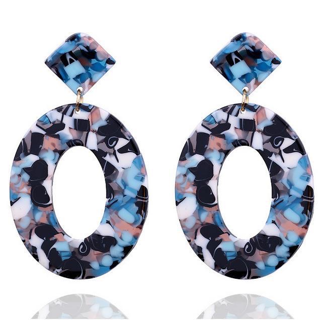 1 Pair Elegant Streetwear Oval Acetic Acid Sheets Drop Earrings display picture 4