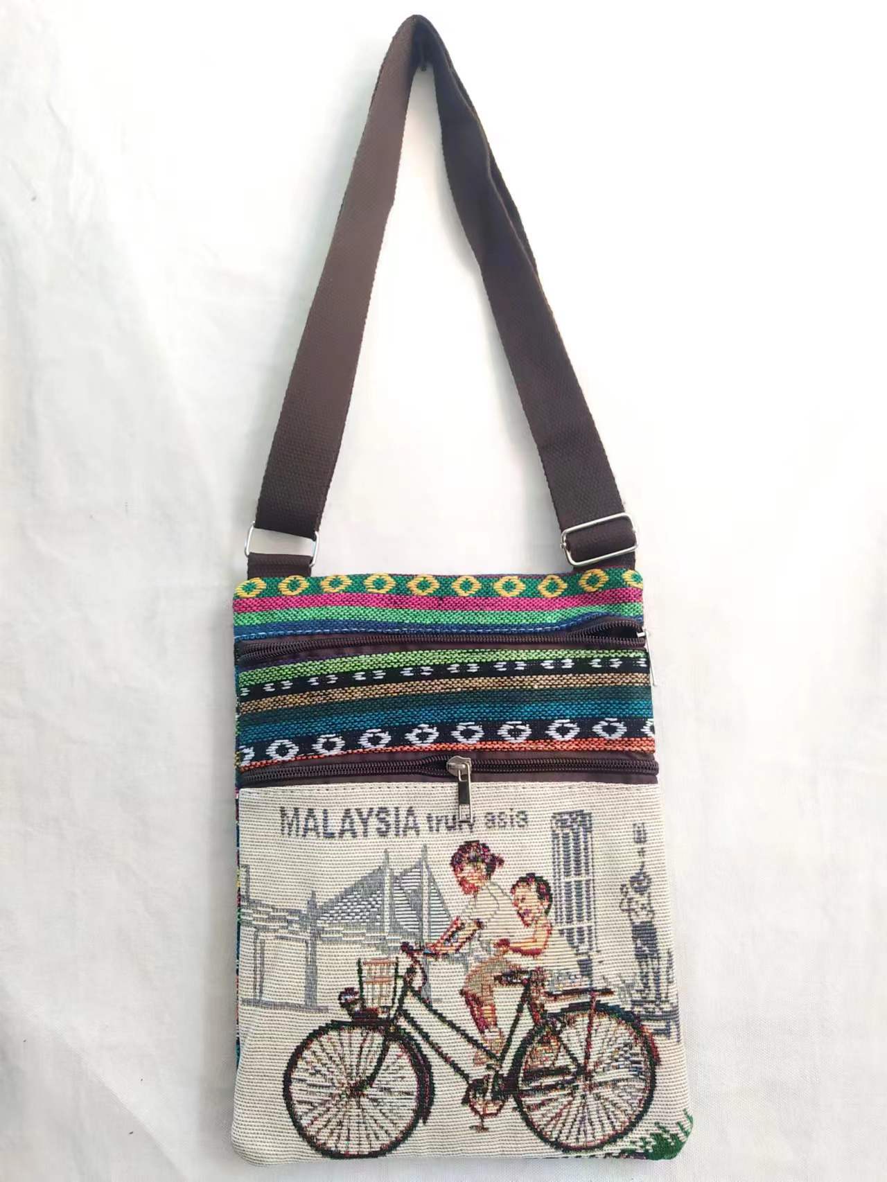 Estilo étnico bordado elefante dibujos animados bolsa de mensajero Dai bolsa de hombro de viaje de las mujeres teléfono móvil bolsa de hombro lateral