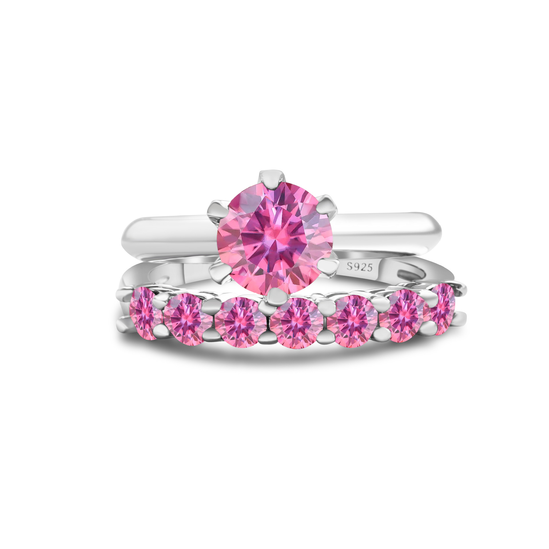 1.7CT anillo de piedra de moissanita oro S925 plata de moissanita conjunto con certificado GRA