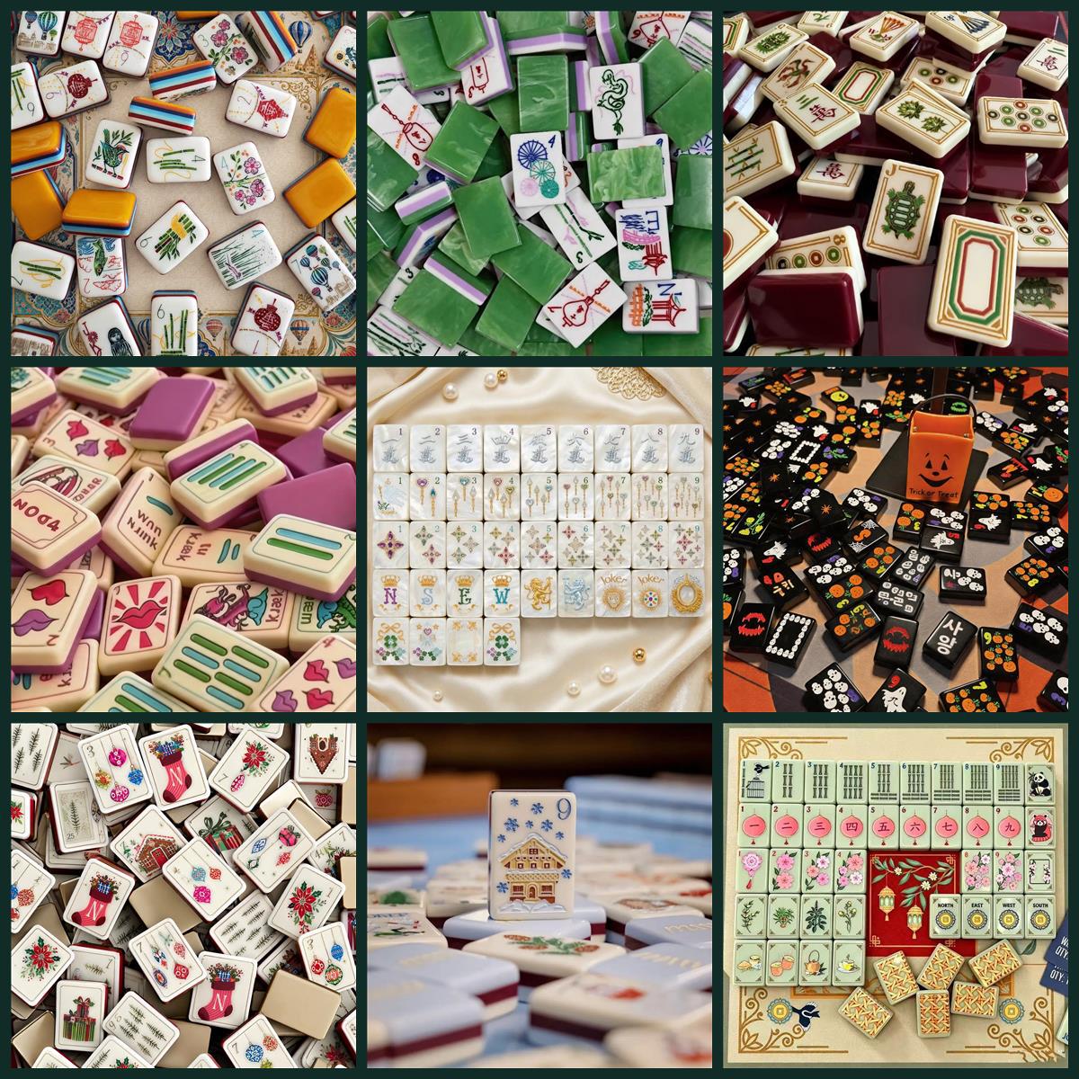 Cross-border in-stock American Mahjong acrylic hand-painted American-style hand-crafted mahjong tiles