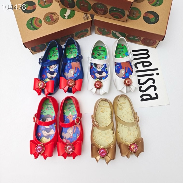 Melissa mismo estilo niña punta redonda zapatos individuales Baotou Aisha princesa zapatos dulces de gelatina de cristal plano con lazo
