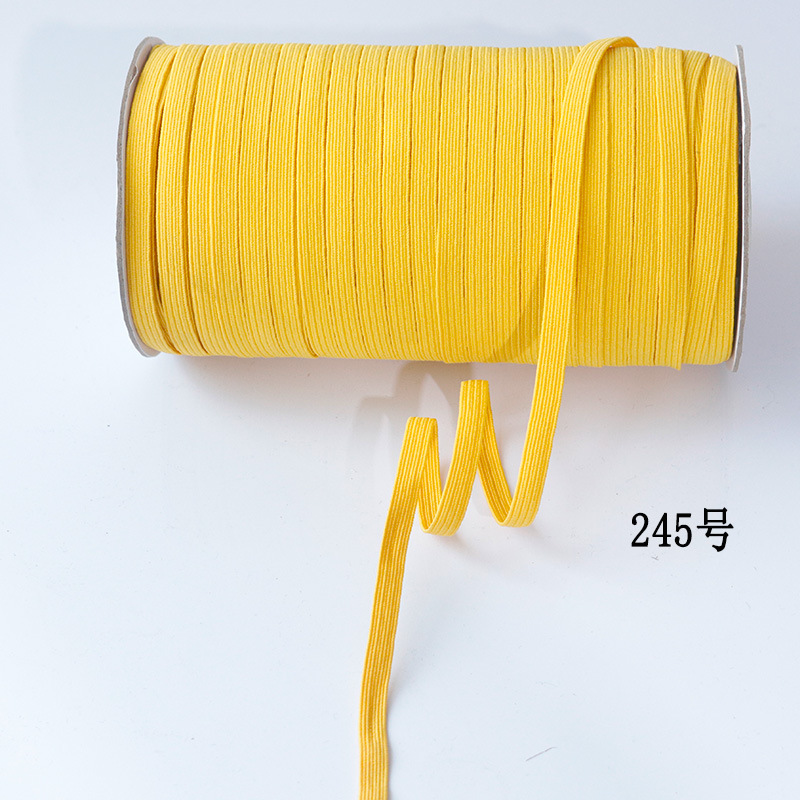 Fabricante color de alta elasticidad 6MM negro y blanco plano estrecho elástico para caminar banda elástica para caminar