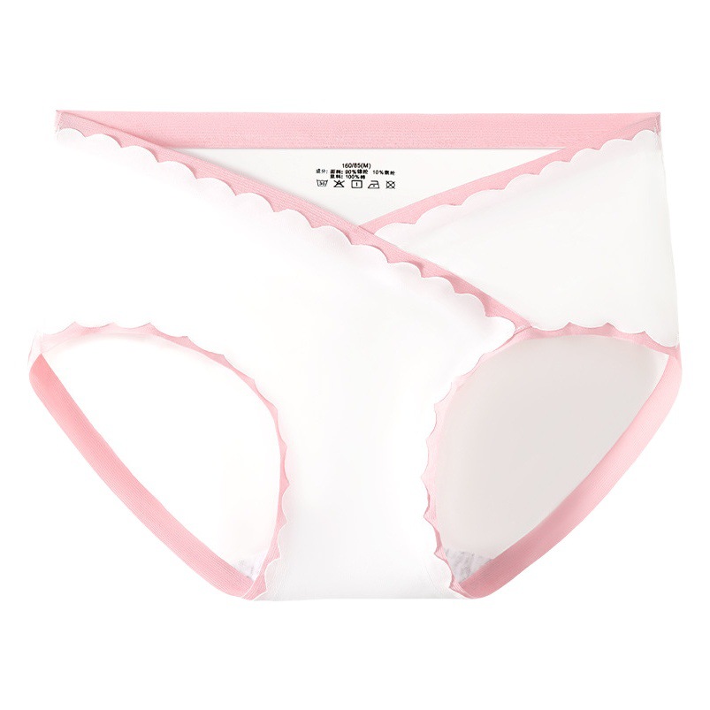 Ropa interior de las mujeres embarazadas Algodón puro entrepierna antibacteriana cintura baja vientre soporte embarazada temprano, período medio y tardío entrepierna de algodón sin costuras más tamaño pantalones cortos de las mujeres embarazadas