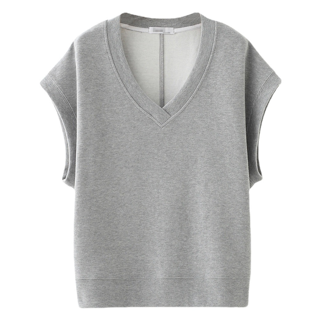 2023 nuevo Estilo Chaleco suelto estilo coreano estilo cuello en V suéter chaleco sin mangas primavera y otoño desgaste exterior chaleco para mujeres image 1