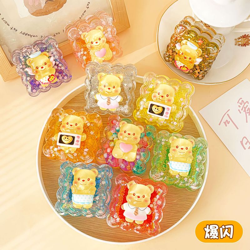 Douyin 人気のバターベアビスケットオイル流砂装飾品ブラインドボックス人形手作りデスクトップ装飾品卸売|undefined