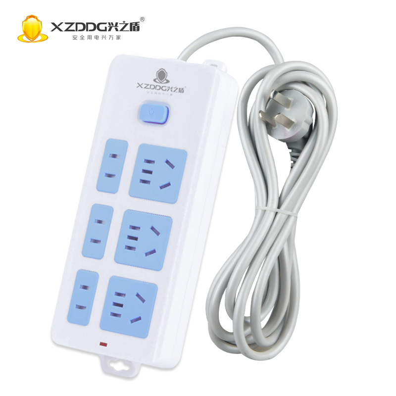 厂家批发 家用办公插座插线板 六位21孔带线插座插排纯铜接线