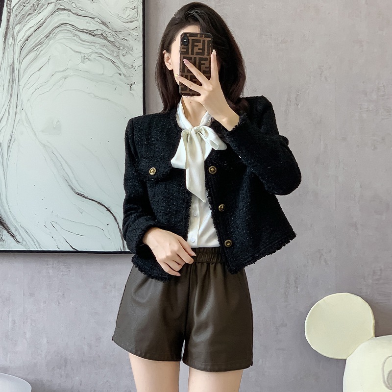 Tweed Short Coat Top Early Autumn and Winter 2024 New Style Chanel Style Women's Slim-fit Slimming Small Elegant
