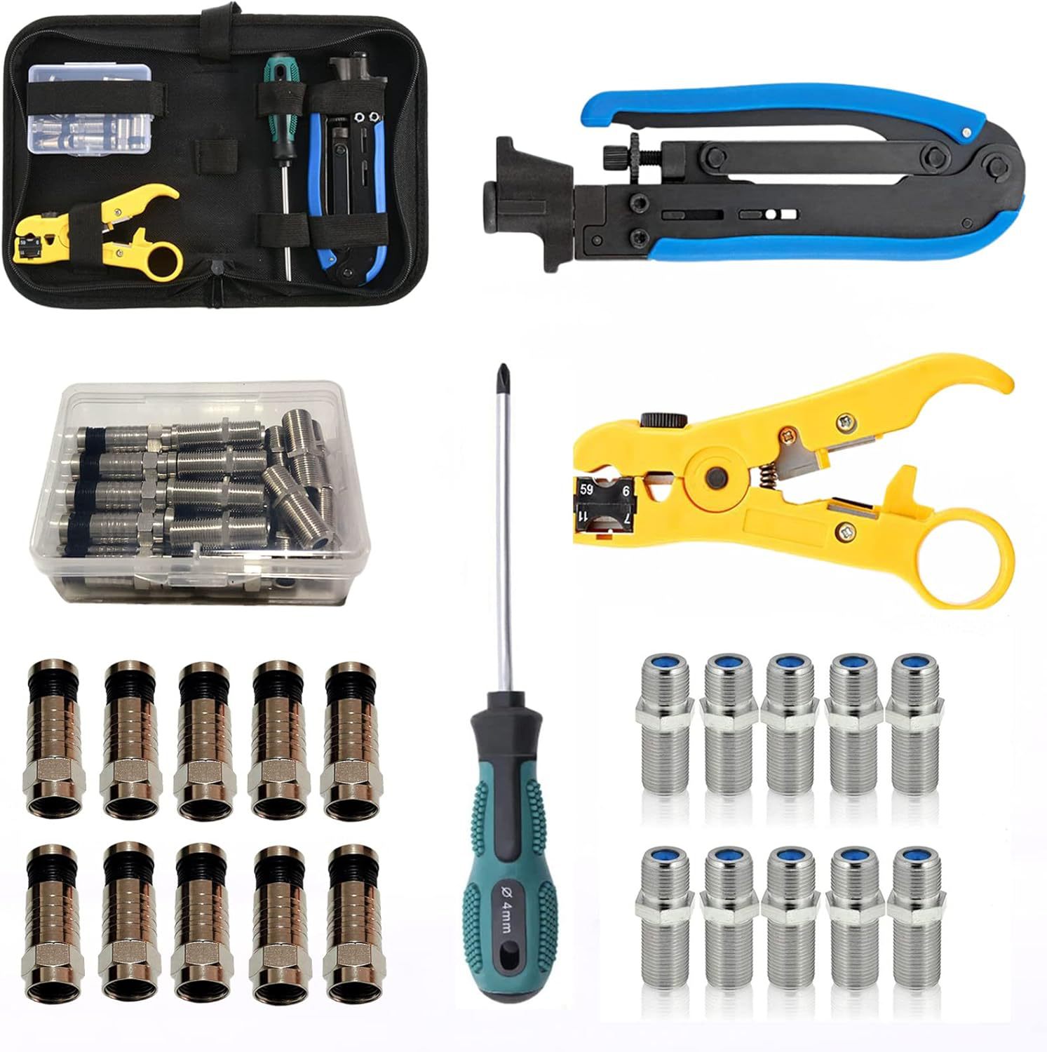 Gaobige Coax Cable Crimper Tool Kit, Coaxial Compression Too
