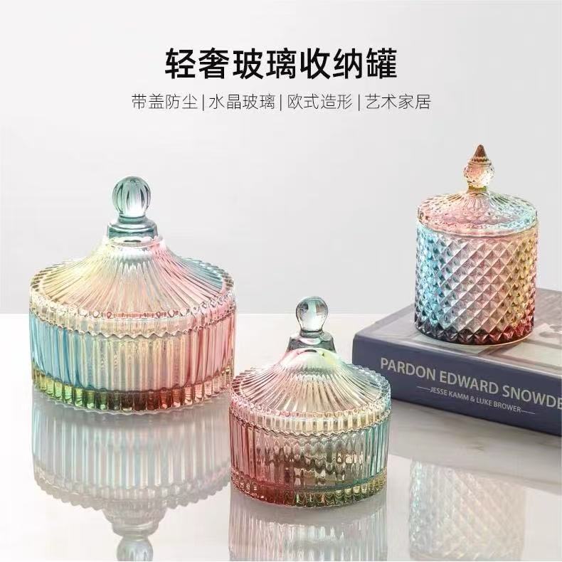 Taza de vidrio con tapa de sello, taza de vela aromática, taza de dulces de boda, caja de almacenamiento DIY, latas de joyería personalizadas