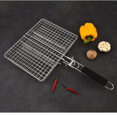 ステンレス折りたたみ角型バーベキューネット解体ポータブルbbqバーベキューネット挟み焼き魚肉野菜棚バーベキューツール