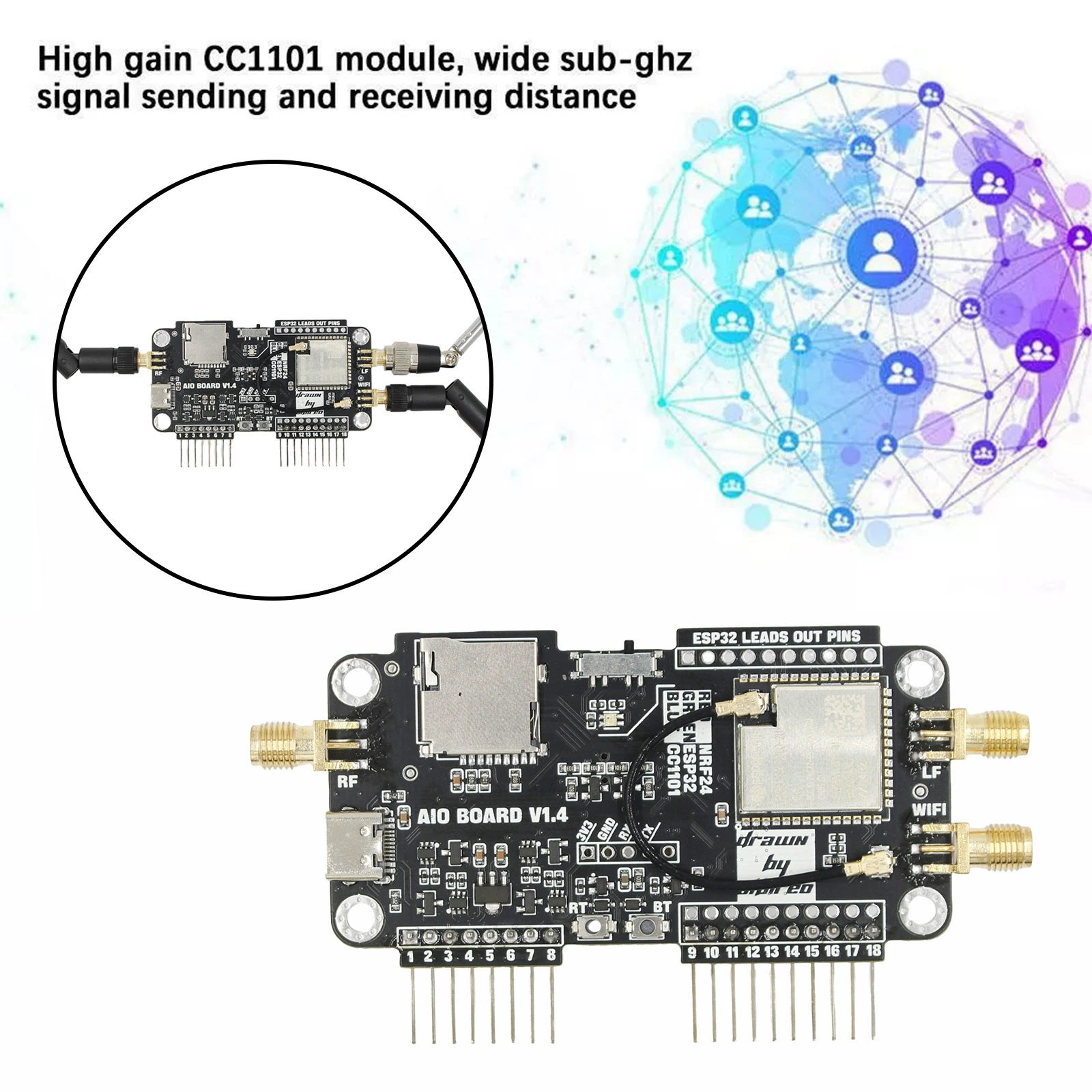 WIFI тройной расширительный модуль NRF24+ESP32 мультимодуль расширения