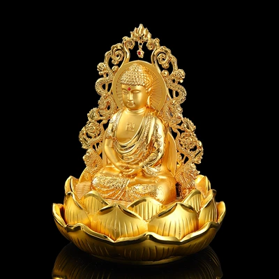 Alloy car ornaments double-sided Guanyin — Car ornaments - 1010125-xianglong-tathagata-small-round-pad