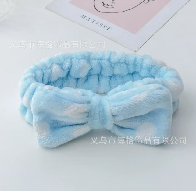 Diadema con lazo de lunares con estampado de leopardo europeo y americano, pañuelo facial SPA, diadema elástica transfronteriza, diadema de borde ancho a rayas