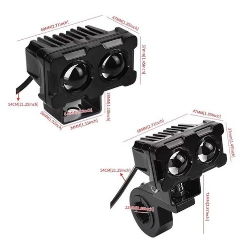 Motorcycle LED headlight electric vehicle 12-80V modified LED headlight two-color high and low beam minion spotlight