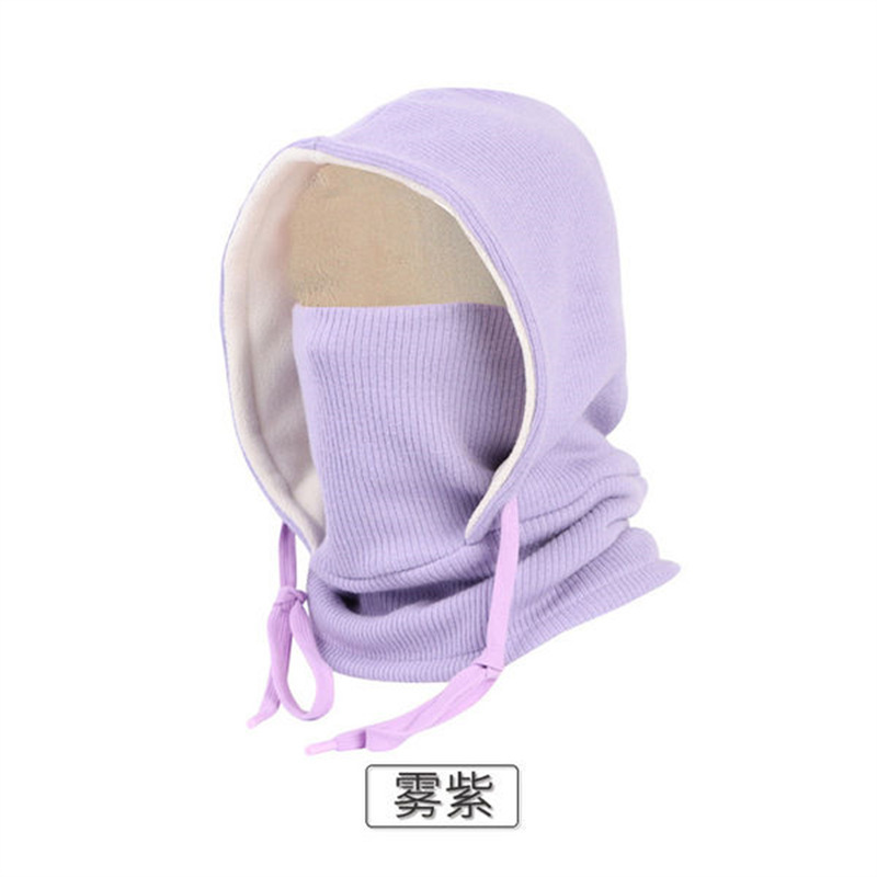 겨울 따뜻한 이중 레이어 마스크 야외 방한 얼굴 스키 후드 여성 방풍 목 모자