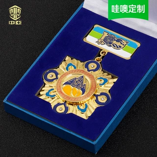 金属烤漆勋章定制学校活动公司年会胸章定做企业周年庆纪念徽章定