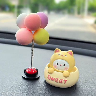 Car Center Console, Car Decoration — Car ornaments - cheese-meow-meow-single-mini-colorful-balloon-ornament