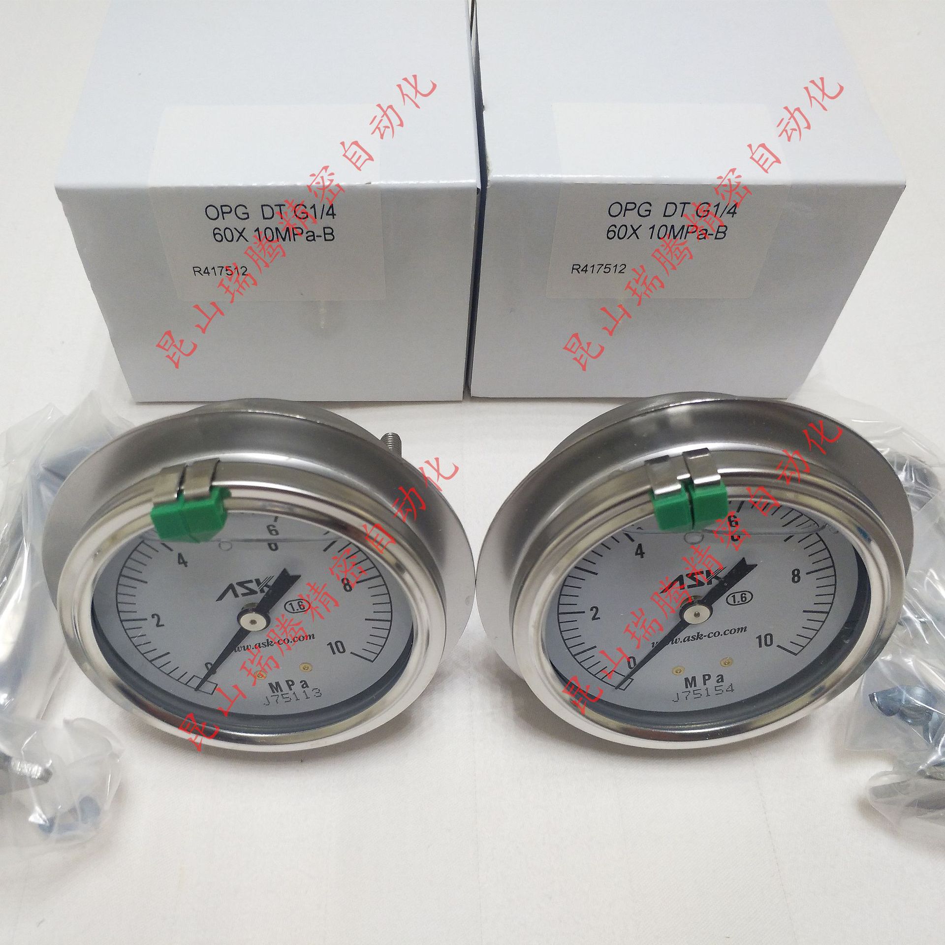 ASK轴向压力表OPG-DT-G1/4-60x10MPa-B甘油压力计