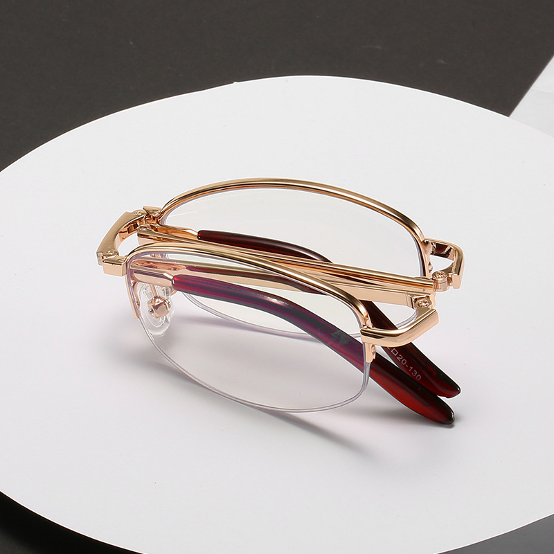 Folding ladies elegant reading glasses metal portable smart zoom…