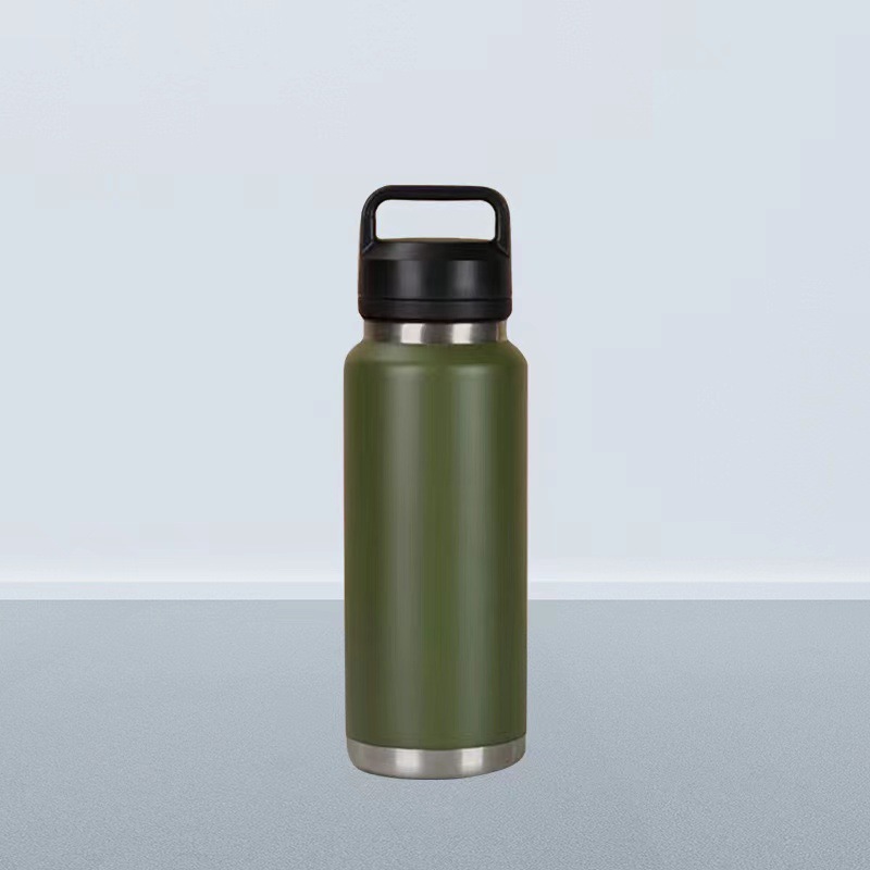 Suministro directo transfronterizo Taza de vacío de acero inoxidable de doble capa Taza de agua portátil con tapa de roscada Taza de agua deportiva al aire libre de gran capacidad