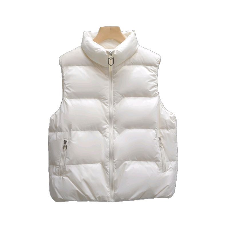 Áo gile cotton nữ dáng rộng nhẹ thoáng mặc ngoài — Màu trắng nhạt, đen