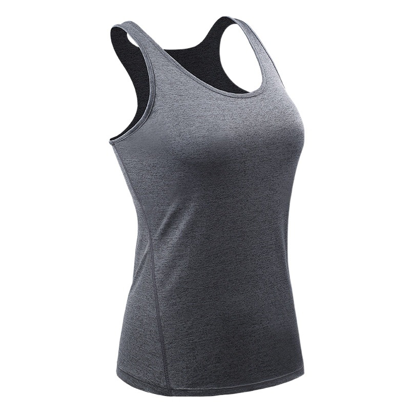 Chaleco de yoga ajustado para mujer F8002, de secado rápido, alta elasticidad, sin relleno, top deportivo para fitness, correr y entrenamiento.