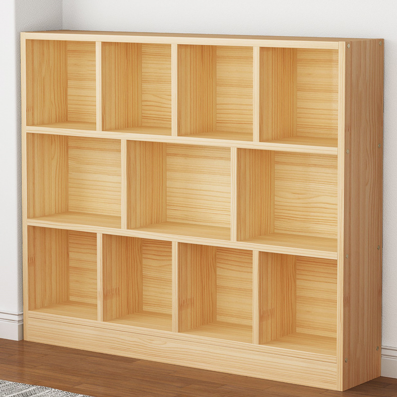 Bookshelf children's solid wood bookcase shelf floor modern simple simple study student multi-layer storage rack home