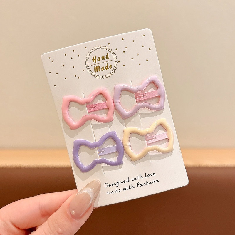 Simple children's clip with bow hair 3.2cm