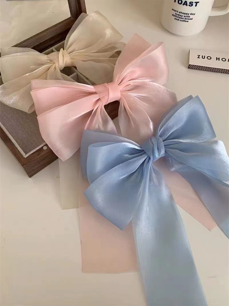 40g Weight Hair Clip Hair Accessories Type 1 Piece Quantity Daily Occasion Gauze Material Knot, Butterfly, Bow Knot Pattern Women's Gender Sweet Style Sweet Women's Knot Butterfly Bow Knot Gauze Hair Clip 2