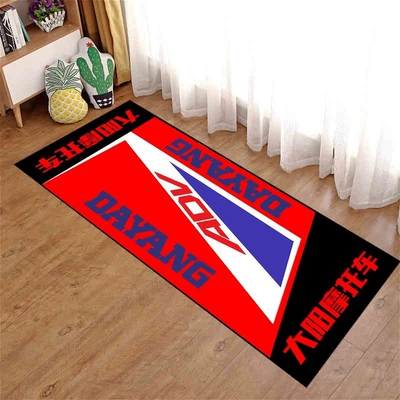 Motorcycle Decorative Floor Mat, Stain-Resistant, Avtomobil döşəmə paspasları - motorcycle-19-40120cm-crystal-velvet-dot-bottom