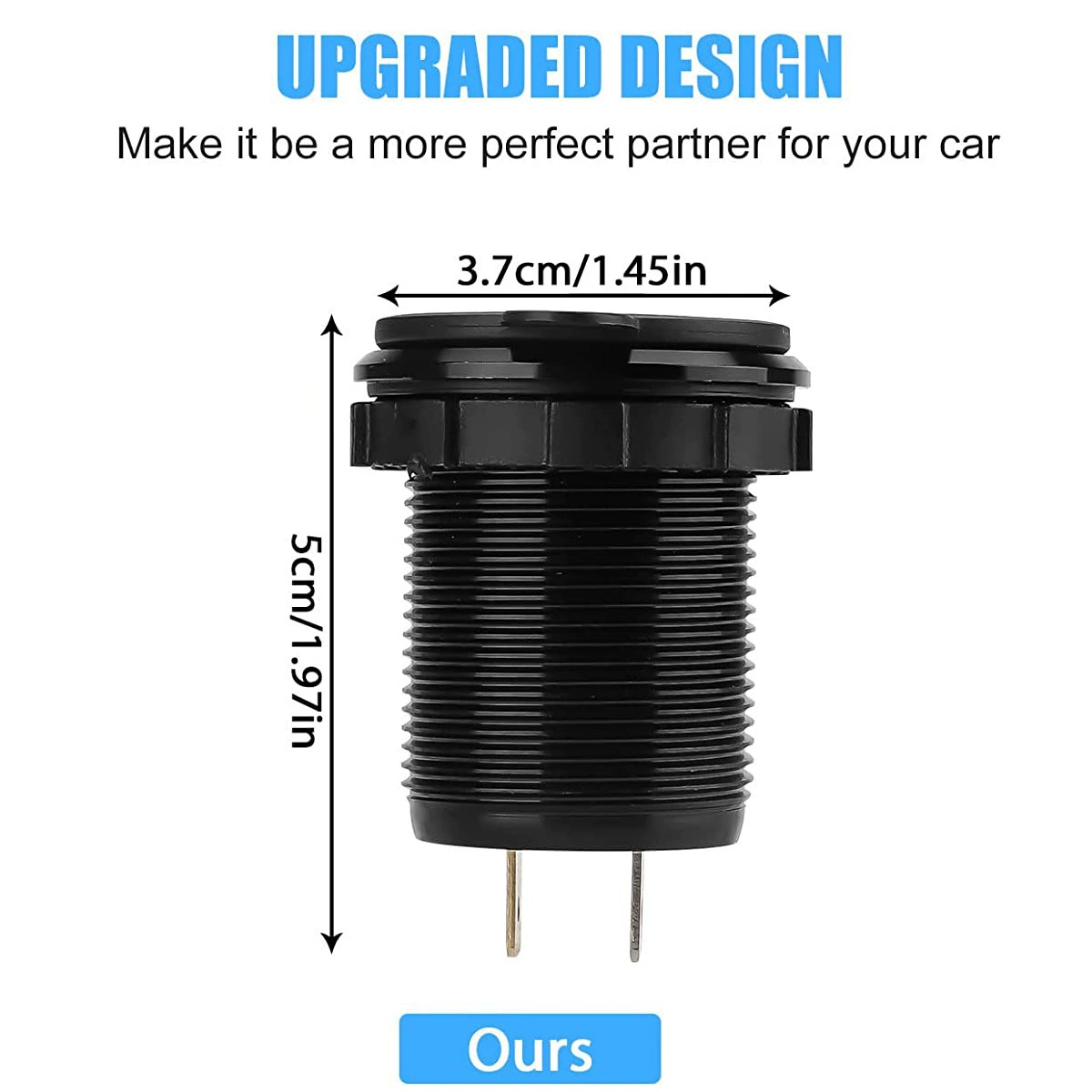 Хиты продаж Amazon автомобильный модифицированный автомобиль зарядка 3 USB порта QC3.0 переключатель 12-24В быстрая зарядка
