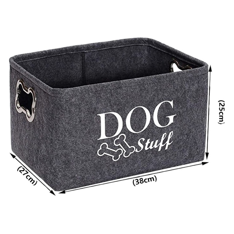 Suministros para mascotas canasta de almacenamiento mascota gato perro caja de juguete gato perro caja de almacenamiento de juguete con mango de metal