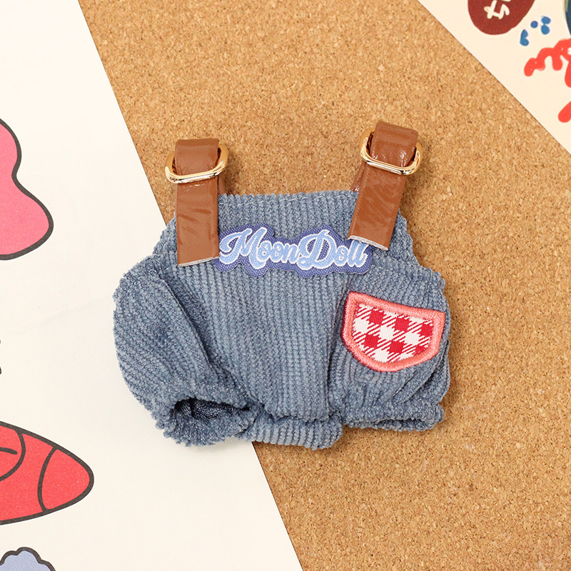 ベビー服のみ】ぬいぐるみ ラブブ ベビー服 17cm コットンドール グリーン 子供用 サスペンダー フィッシャーマンハット アクセサリー|undefined
