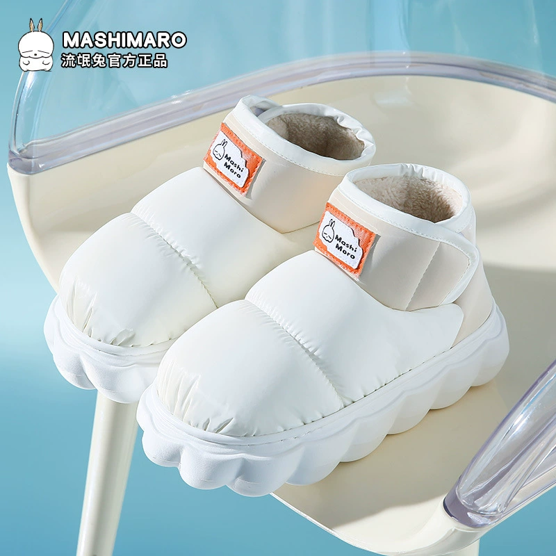 Хулиганские кроличьи сумки и хлопчатобумажные тапочки для женщин, носящих нескользкие теплые и бархатные водонепроницаемые мужские пуховые хлопчатобумажные туфли зимой