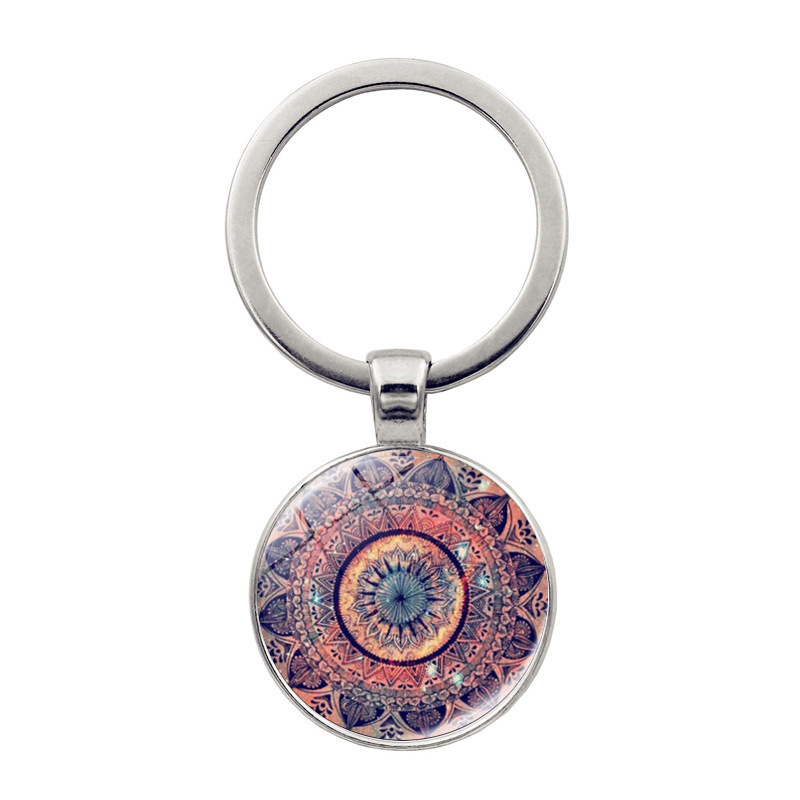 Simple Style Round Alloy Glass Women's Bag Pendant Keychain display picture 6