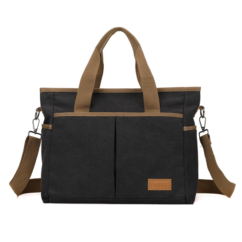 Women's Canvas Shoulder Bag Retro Style Large Capacity Office_voghion.com