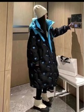 时尚羽绒服女冬季印花新款帅气鸭绒保暖加厚可拆卸帽外套