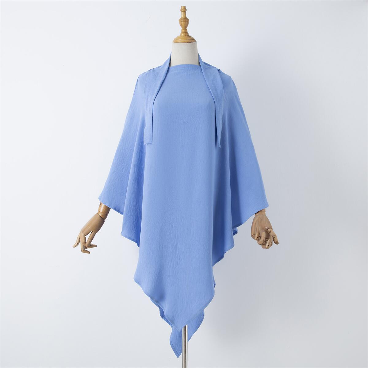 Damenbekleidung einfarbige Spitze Muslim Doppelschicht Kopftuch_voghion.com