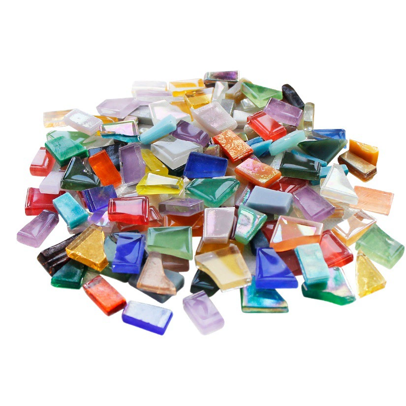На вес 1 кг DIY фрагменты мозаики неправильной формы Угловые кусочки ручной работы стеклянные разноцветные частицы