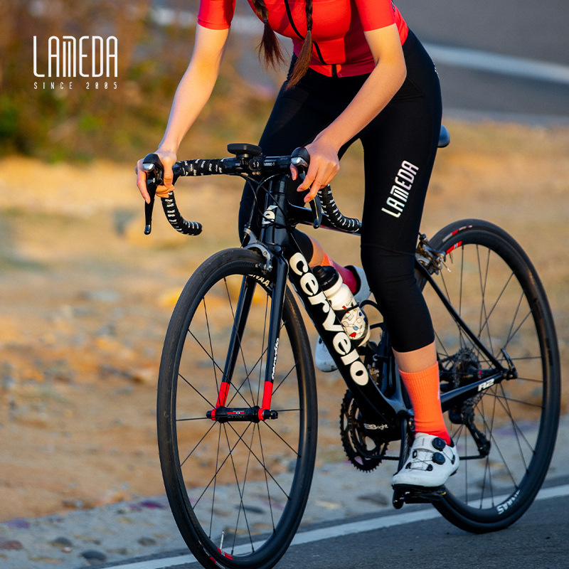 兰帕达2022夏季薄款自行车骑行运动裤透气收腰修身七分裤女高腰裤