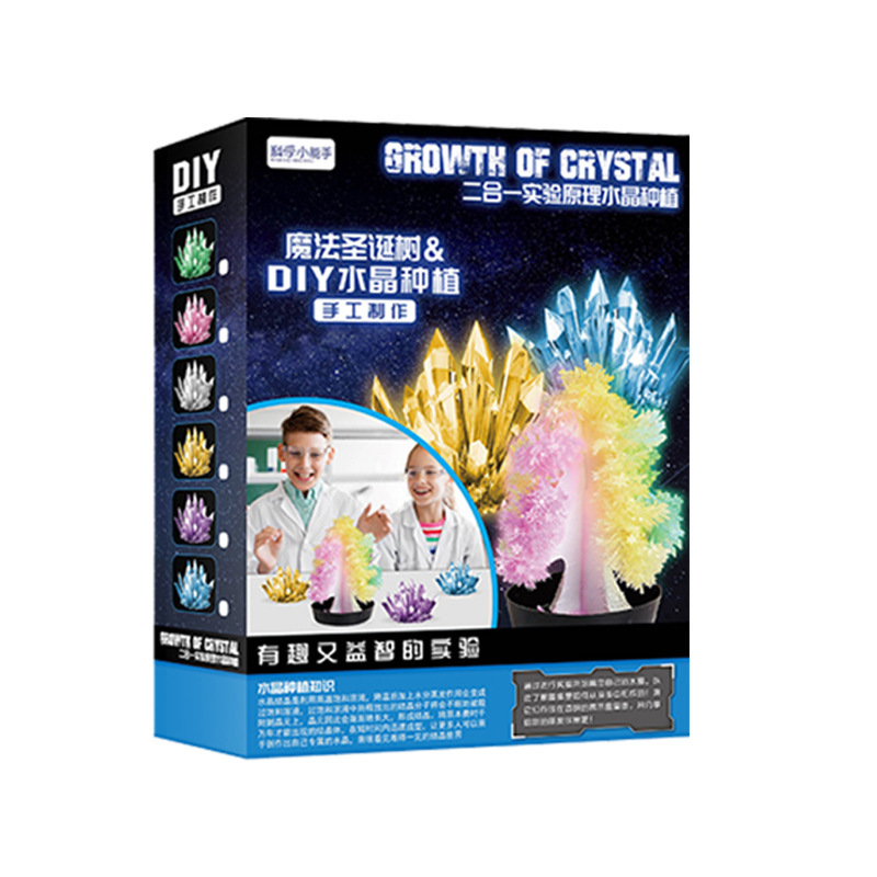 Diversión para niños, experimento científico, plantación de cristales de bricolaje, árbol de Navidad, experimento químico, ciencia, juguete de cristalización